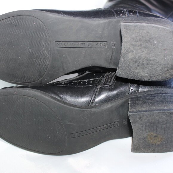 Tommy Hilfiger Women's Black Leather Riding Boots Lace-Up Detail ~6 ~ - Picture 13 of 16